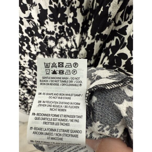 Boden Crew Neck Midi Tea Dress in Black Bloom Silhouette NWOT Size US 4P - Picture 10 of 12